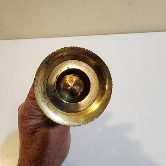 Vintage Golden Solid Bras Candlesticks - Picture 2 of 9